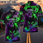 BlueJose Darts Bull Fiery Smoke Splash Customized Name, Team Name 3D Shirt (4 Colors)
