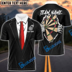 BlueJose Darts Tuxedo Style Hidden Dartboard Customized Name, Team Name 3D Shirt (4 Colors)