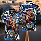 BlueJose Darts Monkey Graffiti Personalized Name, Team Name Unisex Shirt (4 Colors)