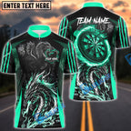 BlueJose Darts Angry Dragon Multicolor Options Personalized Name Pocket Shirt (4 Colors)