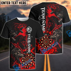 BlueJose Darts Howling Wolf Dartboard Multicolor Options Personalized Name Shirt (4 Colors)