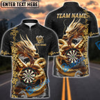 BlueJose Darts Dragon Golden Attire Personalized Name, Team Name Shirt (4 Colors)