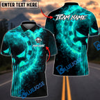 BlueJose Darts Flaming Punisher Skull Dartboard Multicolor Options Personalized Name Shirt (4 Colors)
