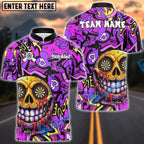 BlueJose Darts Smile Skull Neon Graffiti Dripping Art Multicolor Options Personalized Name Shirt (4 Colors)