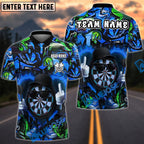 BlueJose Darts Flaming Dartboard Attitude Graffiti Pattern Personalized Shirt (4 Colors)