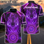 BlueJose Darts Neon Tiger Aim Customized Name, Team Name 3D Shirt (4 Colors)