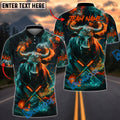 BlueJose Darts Bull Fiery Smoke Splash Customized Name, Team Name 3D Shirt (4 Colors)