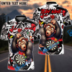 BlueJose Darts Monkey Graffiti Personalized Name, Team Name Unisex Shirt (4 Colors)