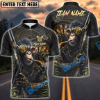 BlueJose Darts Steampunk Monkey Gunner Smoking Cigar Personalized Name Shirt