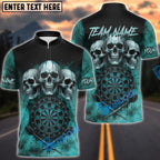 BlueJose Darts Triple Skull Dark Blood Multicolor Options Personalized Name Shirt (4 Colors)