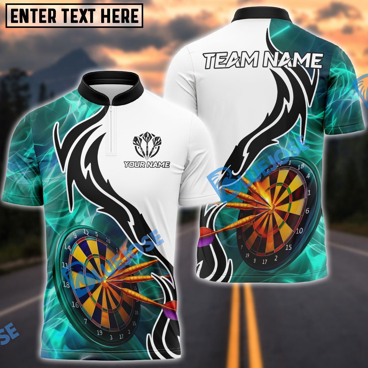 BlueJose Darts Tribal Energy Customized Name, Team Name 3D Shirt (4 Colors)