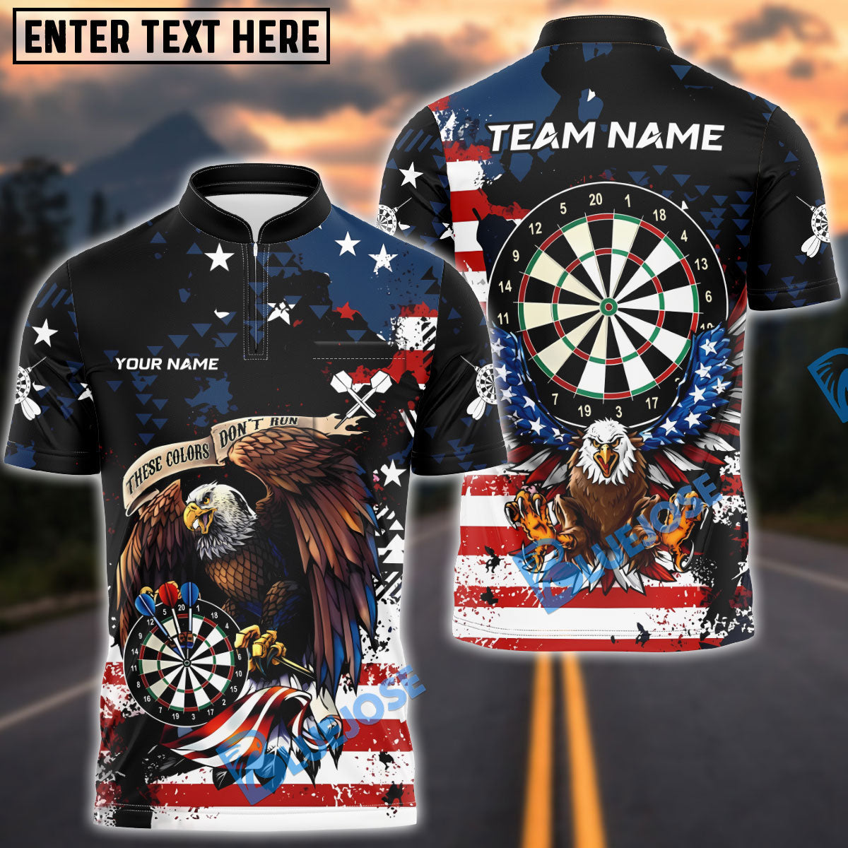 BlueJose Darts Fearless Target Personalized Name Shirt