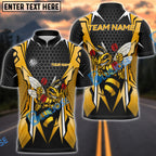 BlueJose Darts Hornet Honeycomb Bee Customized Name, Team Name 3D Shirt (4 Colors)