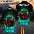 BlueJose Darts Flaming Bull Rage Multicolor Options Personalized Name Shirt (4 Colors)