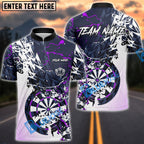 BlueJose Darts Abstract Paint Splash Modern Dartboard Multicolor Options Personalized Name Shirt (4 Colors)