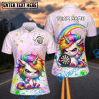 BlueJose Darts Cute Angry Unicorn Rainbow Dartboard Personalized Name Shirt