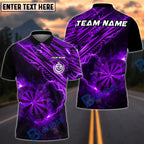 BlueJose Darts Dartboard Lightning Storm Personalized Name, Team Name Unisex Shirt (4 Colors)