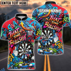 BlueJose Darts Funny Dartboard Cartoon Graffiti Style That's Some Bullshit Personalized Name, Team Name Unisex Shirt (4 Colors)