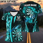 BlueJose Darts Flame Dartboard Fire Arrow Down Multicolor Options Personalized Name Shirt (4 Colors)
