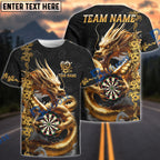 BlueJose Darts Dragon Golden Attire Personalized Name, Team Name Shirt (4 Colors)