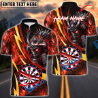 BlueJose Darts Samurai Line Gold Premium Fire Dartboard Customized Name, Team Name 3D Shirt (4 Colors)