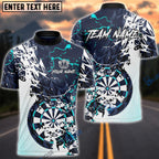 BlueJose Darts Abstract Paint Splash Modern Dartboard Multicolor Options Personalized Name Shirt (4 Colors)