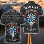 BlueJose Darts Native American Skull 2 Personalized Name, Team Name Shirt