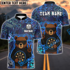 BlueJose Darts Cool Bear Graffiti Neon Style Customized Name, Team Name 3D Shirt (4 Colors)