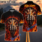BlueJose Darts Flaming Skeleton Middle Finger Dartboard Multicolor Options Personalized Name Shirt (4 Colors)