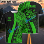 BlueJose Darts Tribal Pattern Personalized Name, Team Name Pocket Shirt (4 Colors)