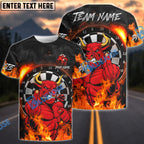 BlueJose Darts Red Bull Fire Personalized Name, Team Name Unisex Shirt (4 Colors)
