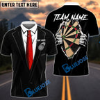 BlueJose Darts Tuxedo Style Hidden Dartboard Customized Name, Team Name 3D Shirt (4 Colors)