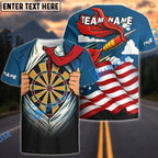 BlueJose Darts American Super Arrow Man Personalized Name Shirt