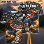 BlueJose Darts Patriotic King American Eagle Personalized Name Shirt