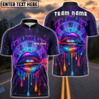 BlueJose Darts Neon Lips Rainbow Drip Personalized Name, Team Name Unisex Shirt (4 Colors)