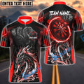 BlueJose Darts Angry Dragon Multicolor Options Personalized Name Pocket Shirt (4 Colors)