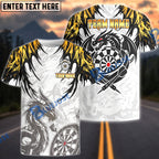 BlueJose Darts Dragon Armor Dartboard Personalized Name, Team Name Unisex Shirt (6 Colors)