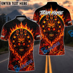 BlueJose Darts Flaming Skull Target Design Multicolor Options Personalized Name Shirt (4 Colors)