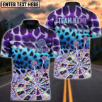 BlueJose Darts Leopard Fur Pattern Dartboard Art Multicolor Options Personalized Name Shirt (4 Colors)