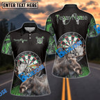 BlueJose Darts Moose Hunting Camo Multicolor Options Personalized Name Shirt For Women (4 Colors)