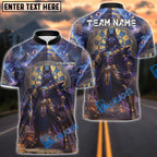 BlueJose Darts Egyptian Anubis Cosmic Pyramid Design Personalized Name Shirt