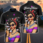 BlueJose Darts Pinup Girl Retro Style Multicolor Options Personalized Name Shirt (4 Colors)