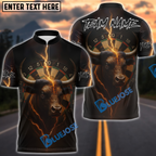 BlueJose Darts Fiery Bull Thunder Strike Personalized Name, Team Name Shirt