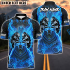 BlueJose Darts Flaming Bear Customized Name, Team Name 3D Shirt (4 Colors)