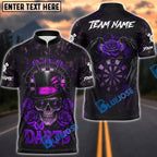 BlueJose Darts Skull Top Hat Roses Gothic Style Multicolor Options Personalized Name Shirt (4 Colors)