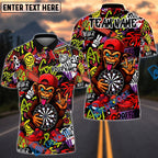 BlueJose Darts Funky Monkey Graffiti Customized Name, Team Name 3D Shirt (4 Colors)