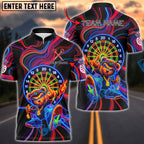 BlueJose Darts Neon Bear Dartboard Kick Pose Multicolor Options Personalized Name Shirt (4 Colors)