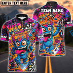 BlueJose Darts Crazy Monster Graffiti Personalized Name, Team Name Unisex Shirt (4 Colors)