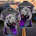 BlueJose Darts Fierce Wolf Dartboard Multicolor Options Personalized Name Shirt (4 Colors)