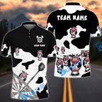 BlueJose Darts Funny Holstein Cow Cartoon Personalized Name Shirt